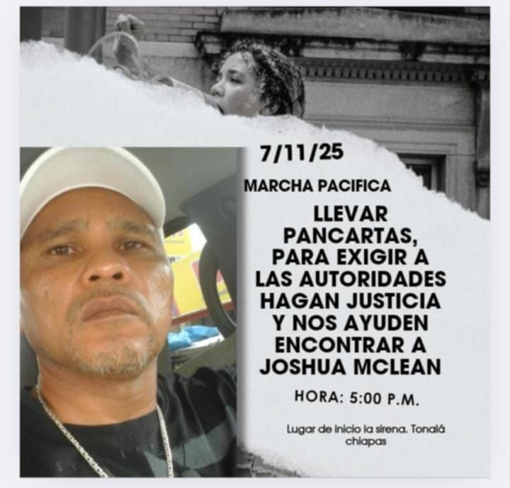 Convocan a marcha paci¦üfica HOY para exigir la localizacio¦ün de Joshua David McLean en Tonala¦ü2