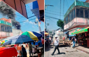 Fuerte incendio causó terror en Mercado de Tonalá